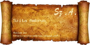 Szita Ambrus névjegykártya